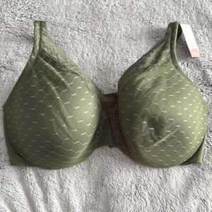 Green Lace Lightly Lined Full Coverage Cacique Bra